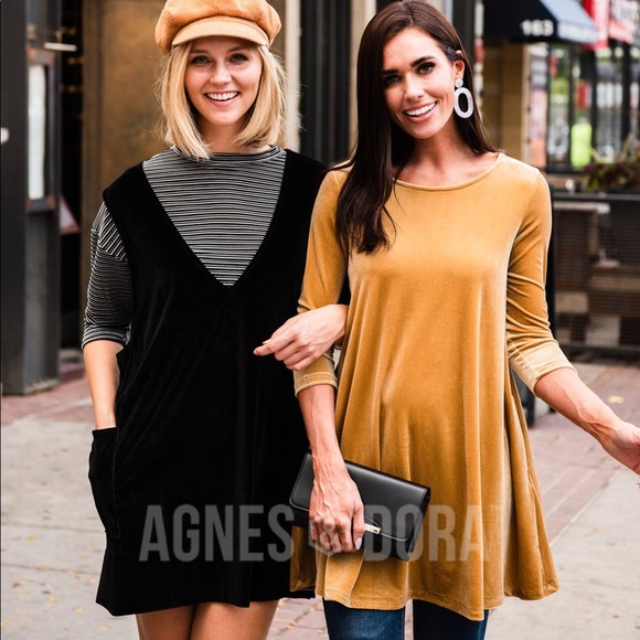 Swing Tunic Deep Gold Velvet - Picture 4 of 4